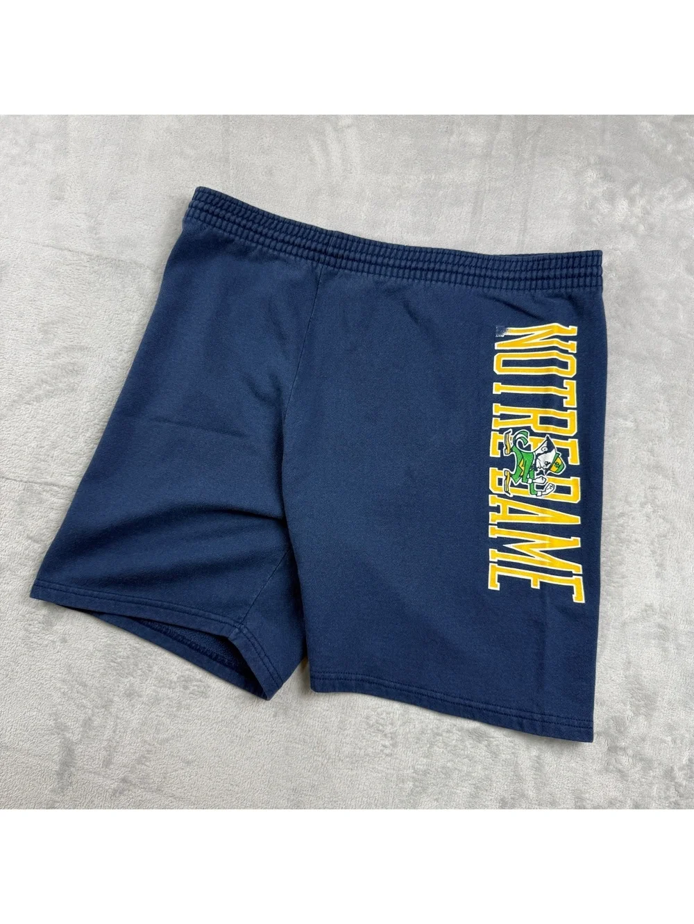 Vintage Notre Dame Fighting Irish Shorts Mens L Navy Made USA College 90s NCAA